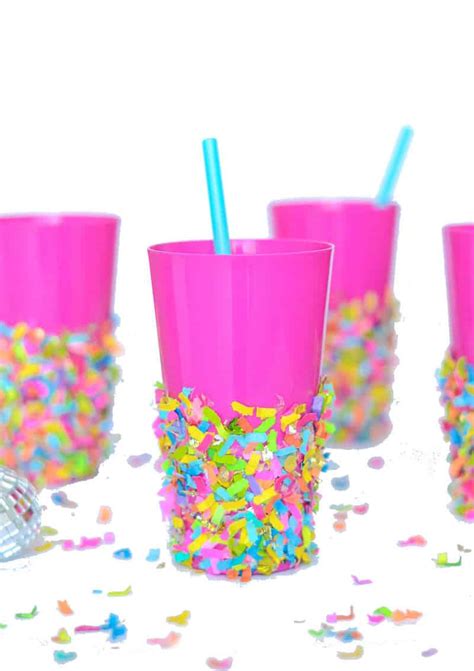 Confetti Dipped Diy Party Cups Mod Podge Rocks