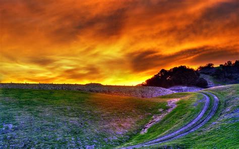 Nature Landscape Sunset Hill Wallpapers Hd Desktop And Mobile