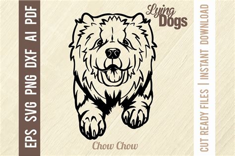 Chow Chow Lying Dog Cut Svg Stencil Grafik Von Signreadydclipart