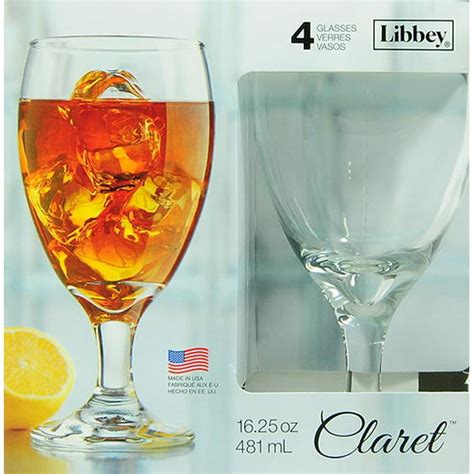 Libbey Claret Footed Iced Tea Glasses Set Of 4