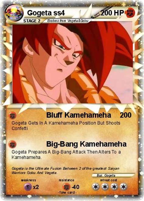 Pokémon Gogeta Ss4 95 95 Bluff Kamehameha My Pokemon Card