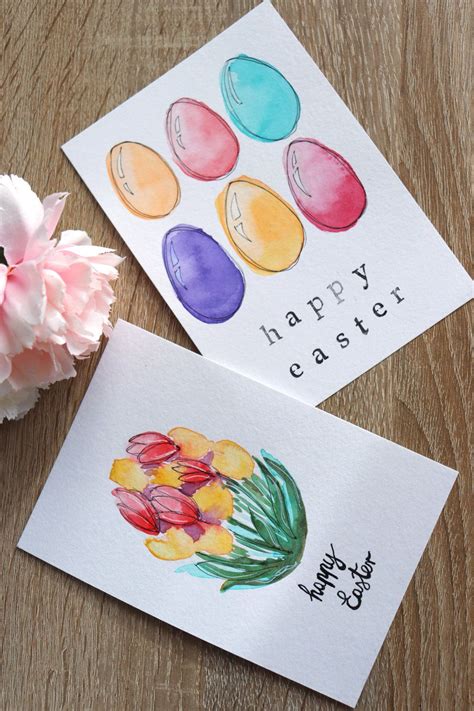 Quick And Easy Easter Watercolor Cards Diy Easter Cards Handmade