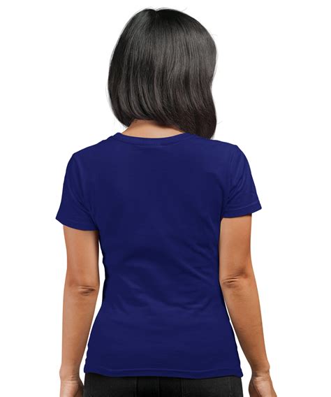 Medlle Solid Royal Blue Womens T Shirt Regular Fit Elegant Cotton