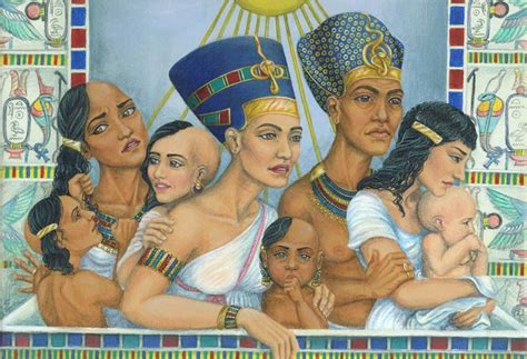 Akhenaten Nefertiti And Their 6 Daughters Ancient Egypt Ancient Egyptian Costume Egypt Art