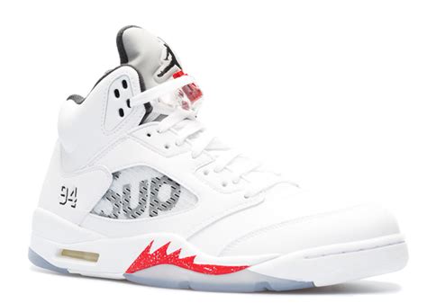 Air Jordan 5 Retro X Supreme White 824371 101