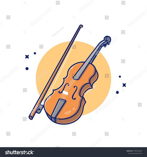 Violin Wood Music Cartoon Vector Icon Stock Vector Royalty Free