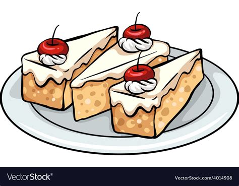 A Plate With Cakes Royalty Free Vector Image Vectorstock