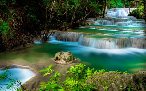 Water Cascades In Thailand Forest Fondo De Pantalla Hd Fondo De