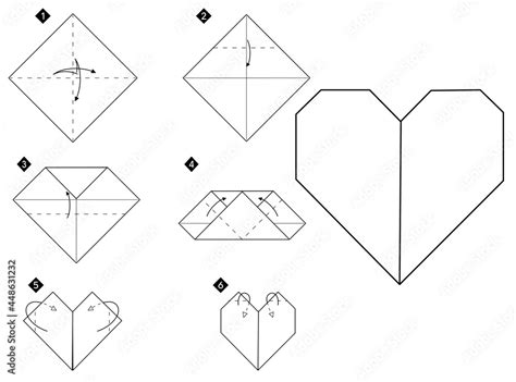 How To Make Origami Heart Step By Step Black And White Diy