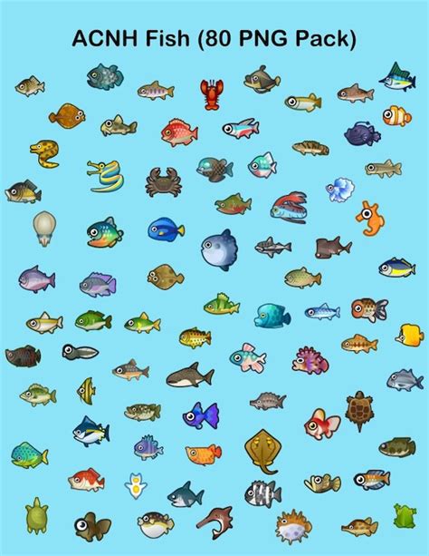 Animal Crossing Fish Png  Clipart Icon Items Art Etsy India