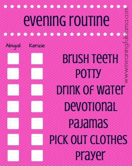 Kids Evening Routine Checklist With Free Printable St