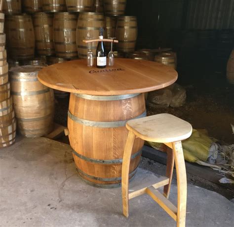 Round Wine Barrel Table With Handmade Barrel Stools Celtic Timber