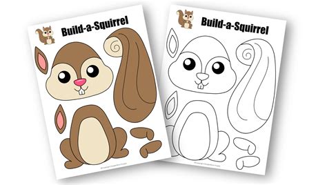 Free Printable Cut And Paste Squirrel Craft For Kids Simple Mom Project