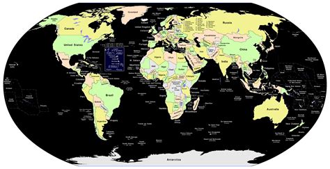 Map Of World Showing Countries Names Map Of World