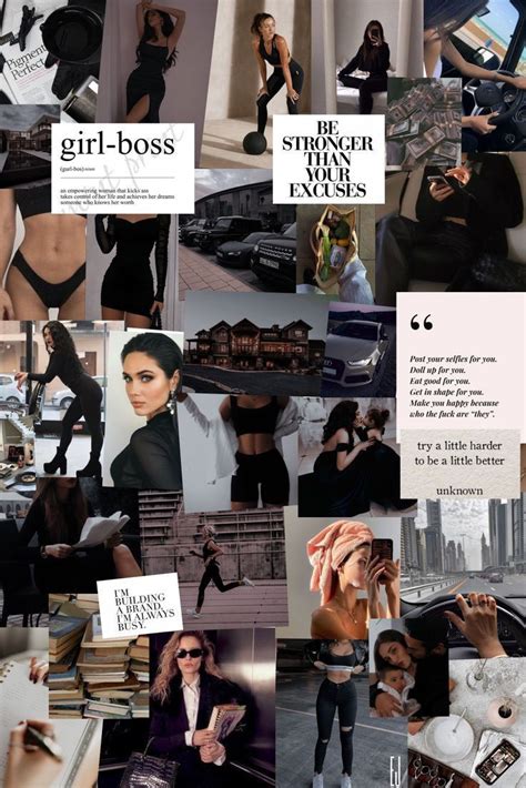 High Quality Woman Vision Board Girl Boss Motivation Vision Board Wallpaper Girl Boss