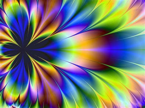 🔥 Bright Desktop Wallpapers Fractals Rainbow Colors Art Fractal Art
