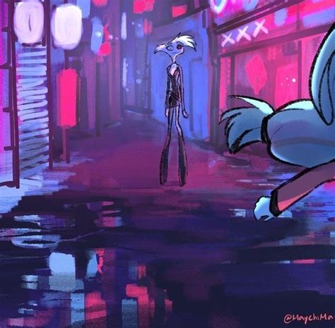 An Animated Character Is Walking Down The Street