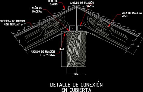 Planos De Detalles De Madera Cubierta En Dwg Autocad Cubiertas