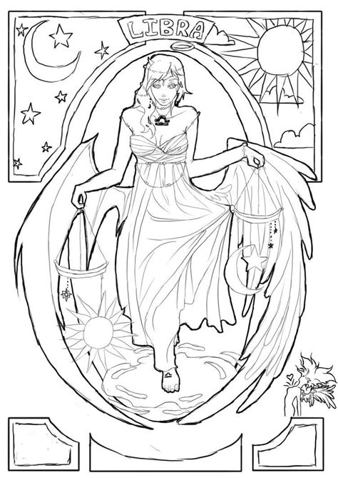 Detailed libra in aztec filigree line art zentangle style. Libra by ravenmadison17 | Detailed coloring pages ...