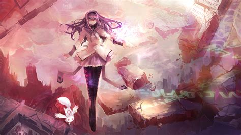 Wallpaper Illustration Anime Mahou Shoujo Madoka Magica Akemi