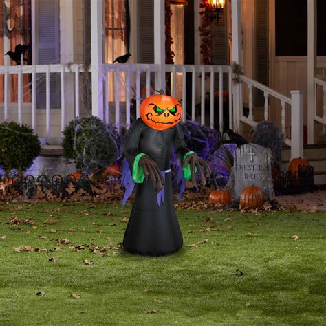 Gemmy Airblown Outdoor Pumpkin Reaper 35 Ft Tall Black Halloween