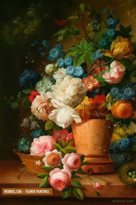 30 Beautiful And Realistic Flower Paintings For Your