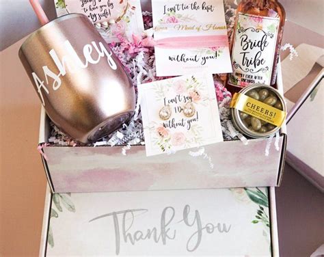 Bridesmaid Ts Personalized Proposal Box With Wine Tumbler Etsy