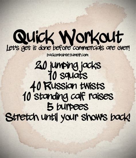 Heres A Quick Workout You Can Do During Commercial Breaks Works The Arms Legs And Obliques