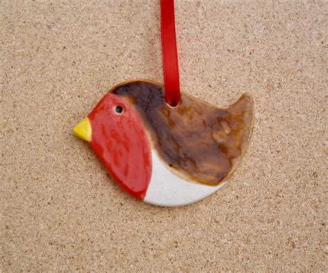 Robin Hanging Ornament Christmas Ornament Red Bird Home Etsy