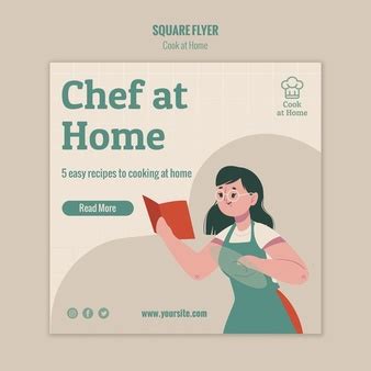 Savesave chef en casa for later. Chef en casa diseño de flyer cuadrado | Archivo PSD Gratis