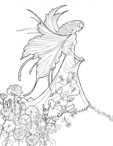 Fairy Coloring Page For Adult Coloringbay