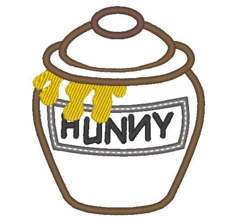 Honey Pot Winnie The Pooh Machine Embroidery Instant Download Etsy Machine Embroidery