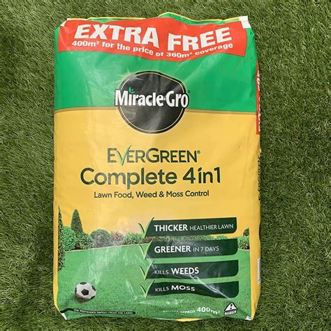 Item 1 of 2 is selected. Miracle Gro Evergreen complete 4in1 lawn food, weed and ...