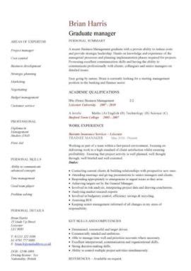Businesses in various industries usually hire people based on their qualifications and the work experiences that they have already. Management CV template, managers jobs, director, project ...