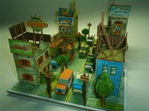 Paper Model Urban Diorama By Papermau Downloadable Recycled Art