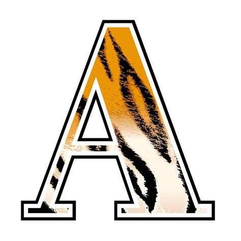 Tiger Alphabet Digital Letters Animal Print Serif Font Etsy