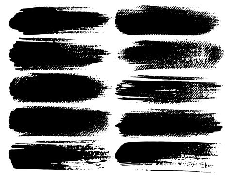 Set Of Brush Strokes Black Ink Grunge Brush Strokes Vector Illustration 542530 Vector Art At