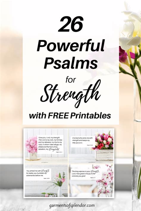 26 Powerful Psalms For Strength With Free Printable Cards