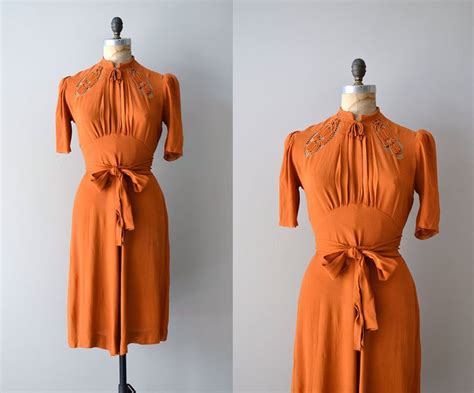 1930s Dress Rayon 30s Dress The St Louis Shag Etsy