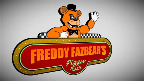freddy fazbear s pizza place sign download free 3d model by delektrir [fa1d152] sketchfab