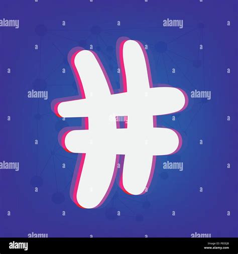 Hashtag Sign Isolated Number Simbol Glitch Chromatic Aberration