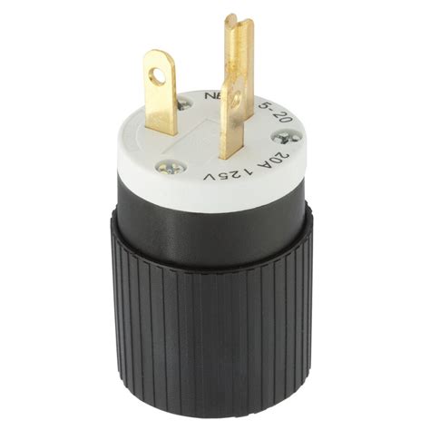 Hubbell 20 Amp 125 Volt Blackwhite 3 Wire Grounding Plug At