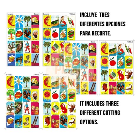 100 mexican loteria cards to print at home loteria mexicana etsy canada
