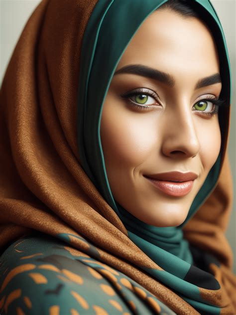 Lumenor Ai Image Generation Portrait Of Hijab Green Eyes Woman White