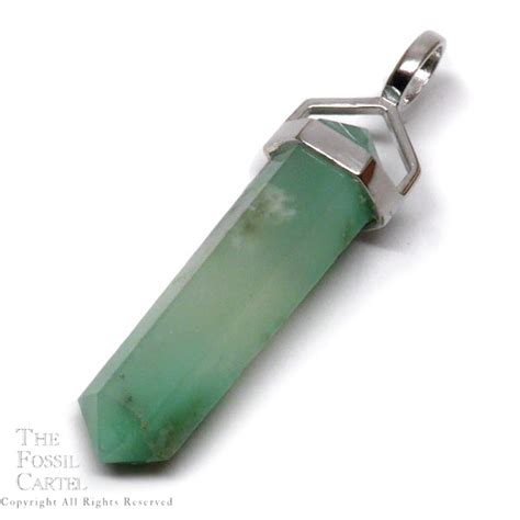 Chrysoprase Sterling Silver Simple Crystal Pendant The Fossil Cartel