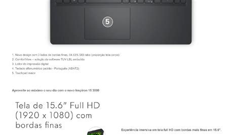 Notebook Dell Core I5 1135G7 8GB 256GB Ponto