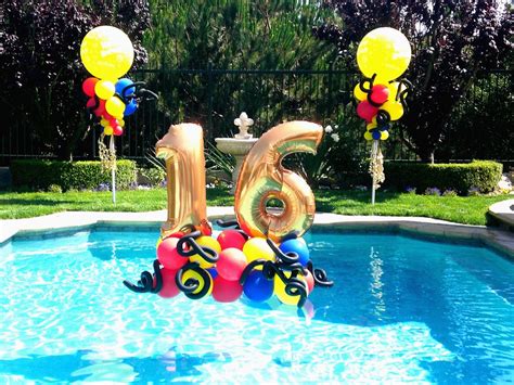 Searchqsweet 16 Balloon Decor Pool Birthday