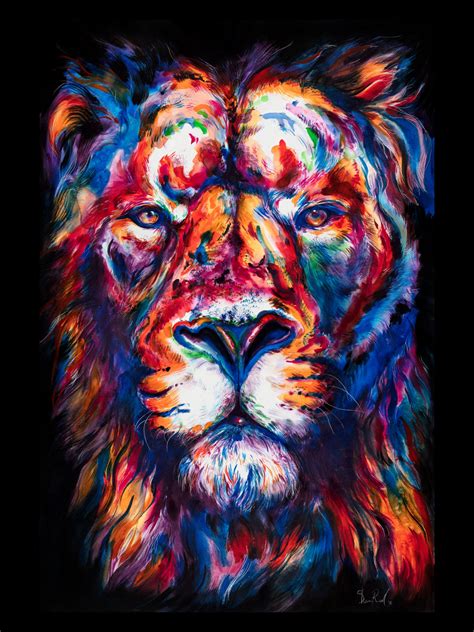 Colorful Lion Paintings