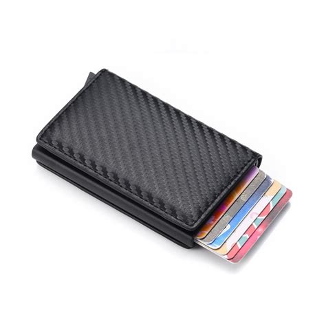 Don't be a victim of corporate financial data breach or a hacker attack! DIENQI Carbon Fiber Card Holder Wallets Men Brand Rfid Black Magic Trifold Leather Slim Mini ...