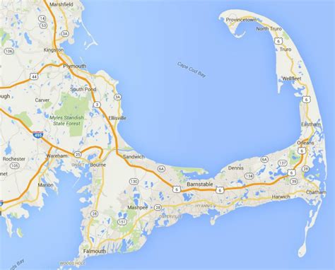 Landkarten Von Cape Cod Marthas Vineyard Und Nantucket
